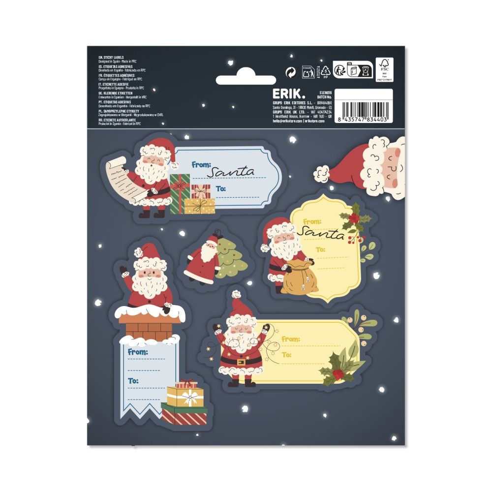 Grupo Erik - Santa Claus Premium Christmas SelfAdhesive Adhesive labels - Multicolours